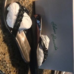 Athena Alexander Rhinestone wedge sandals